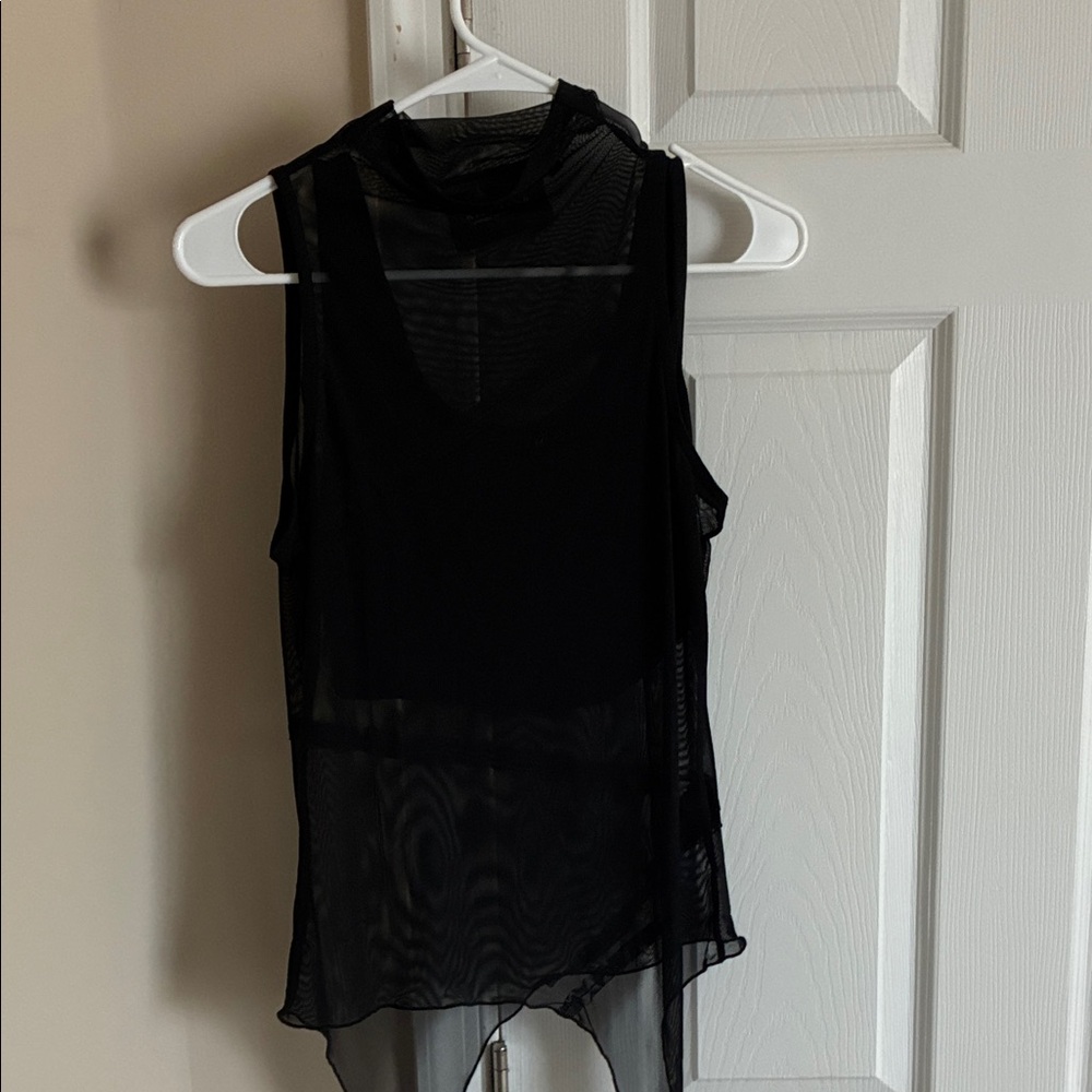 Dolls Kill Black Sheer Sleeveless Blouse